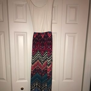 Multi patterned maxi dress